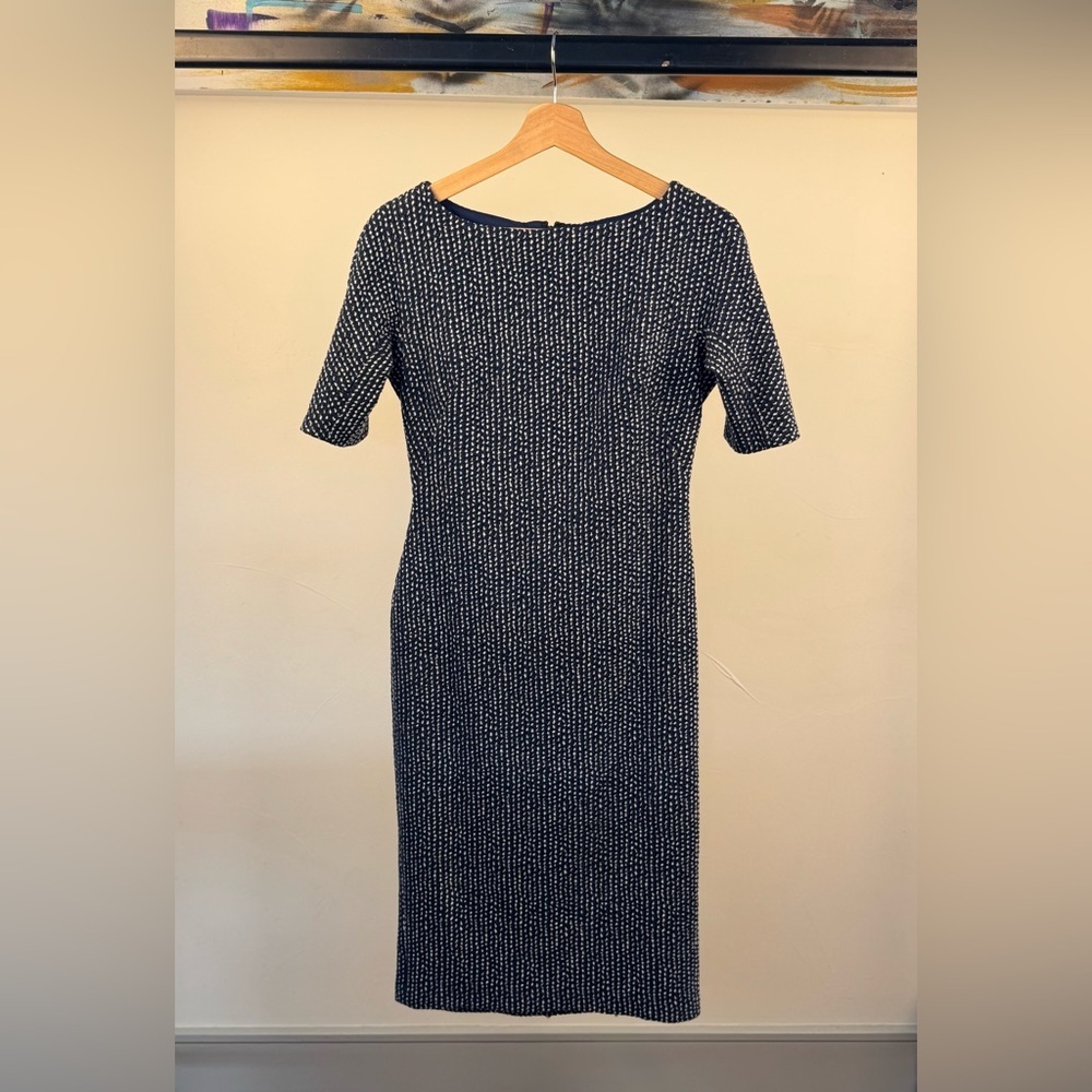 Classic Navy and White Sheath Dress